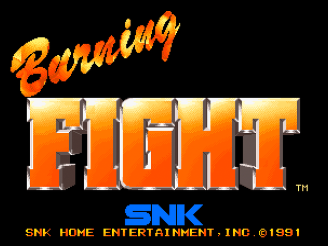 Burning Fight title screen for Neo Geo CD